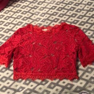 Luxxel Tops - Lace Crop Top Luxxel Tops - Lace Crop Top